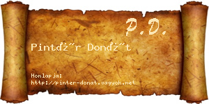 Pintér Donát névjegykártya